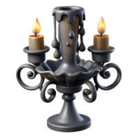dramatic modern 3D Model Melted Candle Candelabra 4K png