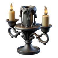 dramatic creative Gothic Candle Holder 3D Render authentic png