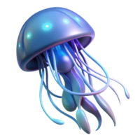 serene rustic 3D Render Bio Luminescent Jellyfish exclusive png