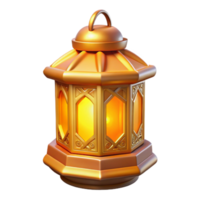 beautiful traditional Golden Lantern 3D Render high resolution png