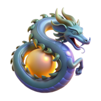 extraordinary contemporary 3D Render of a Dragon and Orb 4K png