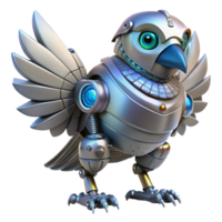 elegant creative Cybernetic Avian Robot 3D Render high resolution png