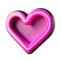 wonderful vintage Pink Neon Heart 3D Render exclusive png