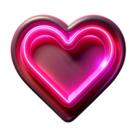 magnificent rustic Neon Heart 3D Render original png