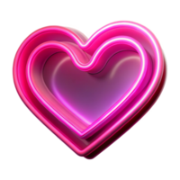 wonderful contemporary Pink Neon Heart 3D Render authentic png