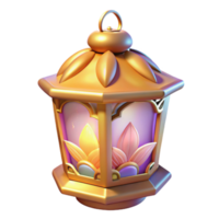 stunning rustic 3D Render Golden Lantern Illustration high resolution png