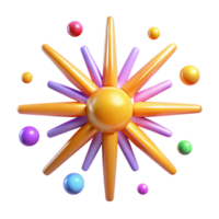 serene contemporary 3D Colorful Starburst Illustration high resolution png