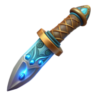 magnificent minimalist Fantasy Dagger 3D Render premium png
