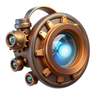 magnificent minimalist Steampunk 3D Device Render authentic png