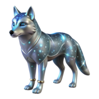 elegant minimalist Celestial Wolf 3D Render premium png