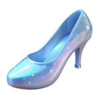 extraordinary abstract Sparkling Glass Slipper 3D Render professional png