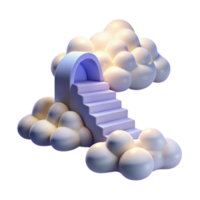 serene minimalist 3D Render Stairway to Heaven Cloudscape authentic png