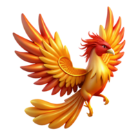 vibrant rustic 3D Render of a Mythical Firebird exclusive png