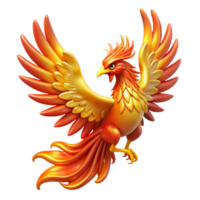 serene rustic Fiery Phoenix 3D Render authentic png