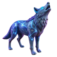 impressive traditional Cosmic Wolf 3D Render exclusive png