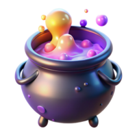impressive classic 3D Render Cauldron with Bubbling Potion authentic png
