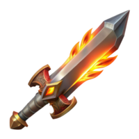 Flaming Sword Illustration Game Asset Design png