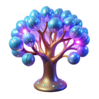 magnificent rustic Glowing Orb Tree 3D Render authentic png