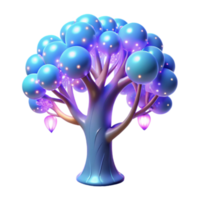 beautiful minimalist Glowing Orb Tree 3D Render high quality png