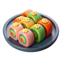 dramatic creative Colorful 3D Render of Sweet Rolls high resolution png