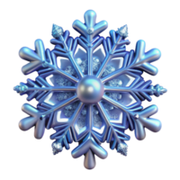 serene rustic 3D Render of a Sparkling Blue Snowflake authentic png