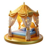 vibrant traditional 3D Render of a Magical Bed Canopy high resolution png