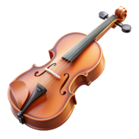 3D Render Violin Image Polished Wood String Instrument png