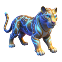 elegant abstract Luminous Big Cat 3D Render genuine png