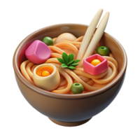 3D Render of Yummy Noodles png