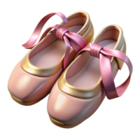 wonderful modern Pink and Gold Ballet Slippers 3D Render high resolution png