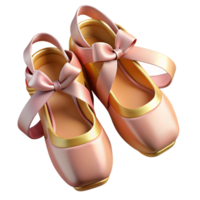 magnificent classic Pink Ballet Pointe Shoes 3D Render high resolution png