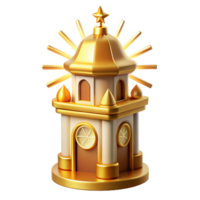 beautiful creative Golden Tower 3D Render authentic png