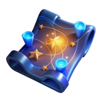 impressive contemporary Celestial Scroll 3D Render authentic png