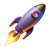 impressive rustic 3D Rocket Illustration, Spacecraft Launch authentic png