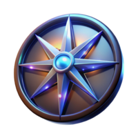 elegant modern 3D Render Star Compass Graphic high resolution png