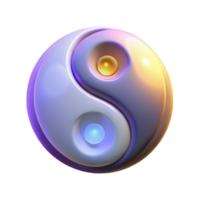 impressive classic 3D Yin Yang Sphere Abstract Background genuine png