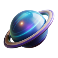 wonderful artistic 3D Render of a Glowing Planet with Rings genuine png