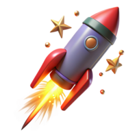 impressive artistic 3D Rocket Launch Illustration premium png
