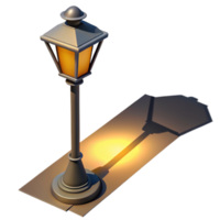 magnificent rustic 3D Render of Illuminated Streetlamp professional png