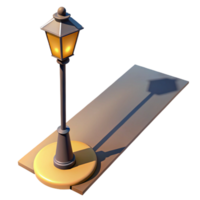 magnificent creative 3D Model of a Lit Street Lamp high quality png