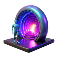 serene creative 3D Render Abstract Background with Figure genuine png