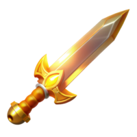 serene rustic Golden Fantasy Sword 3D Illustration professional png