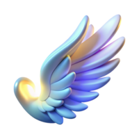 dramatic rustic 3D Render Glowing Wings Illustration professional png