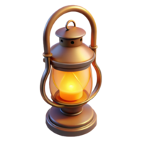 impressive modern 3D Render of Illuminated Antique Lantern high quality png