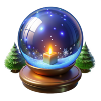 wonderful creative 3D Render Festive Snow Globe with Candle authentic png