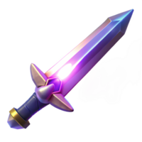 wonderful minimalist Glowing Fantasy Sword 3D Render authentic png