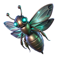 elegant rustic Metallic Bee 3D Render high resolution png