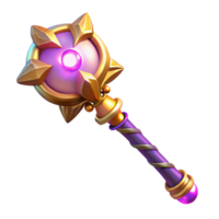 wonderful abstract 3D Render Magical Staff, Fantasy Game Item high quality png