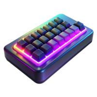 dramatic artistic Neon Keypad 3D Render authentic png