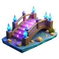 serene abstract Enchanted Bridge 3D Render detailed png